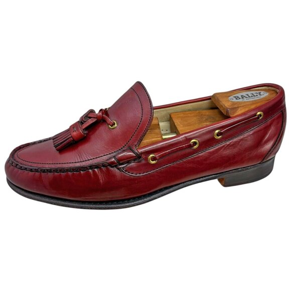 Vintage Cole Haan Red Leather Moc Toe Made in USA Loafers - Picture 5 of 11